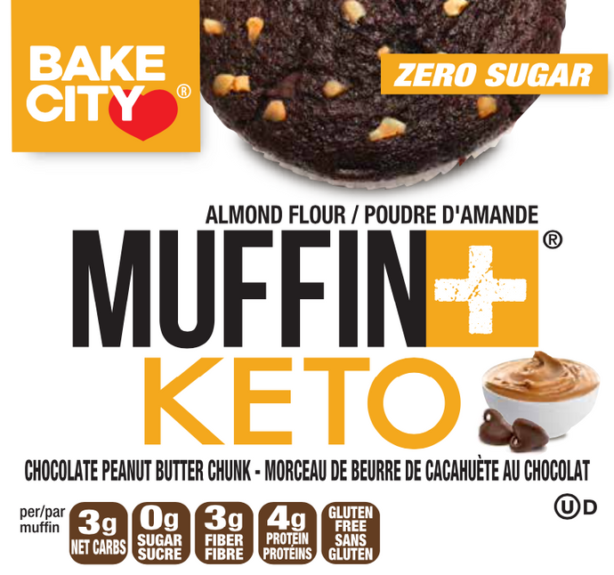 *NEW* Muffin+ Keto Chocolate Peanut Butter Chunk - Bake City USA