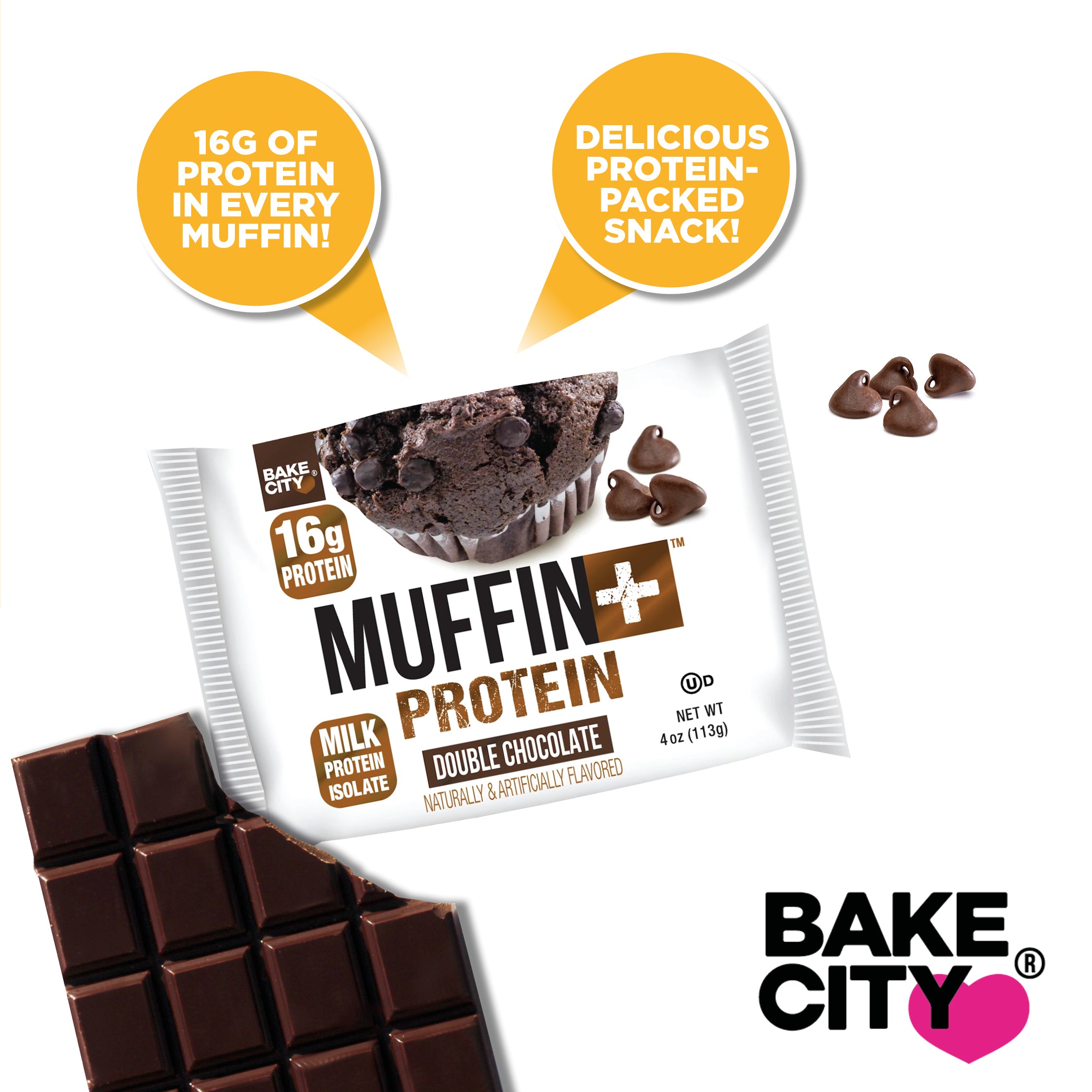Muffin+ Protein Double Chocolate - Bake City USA